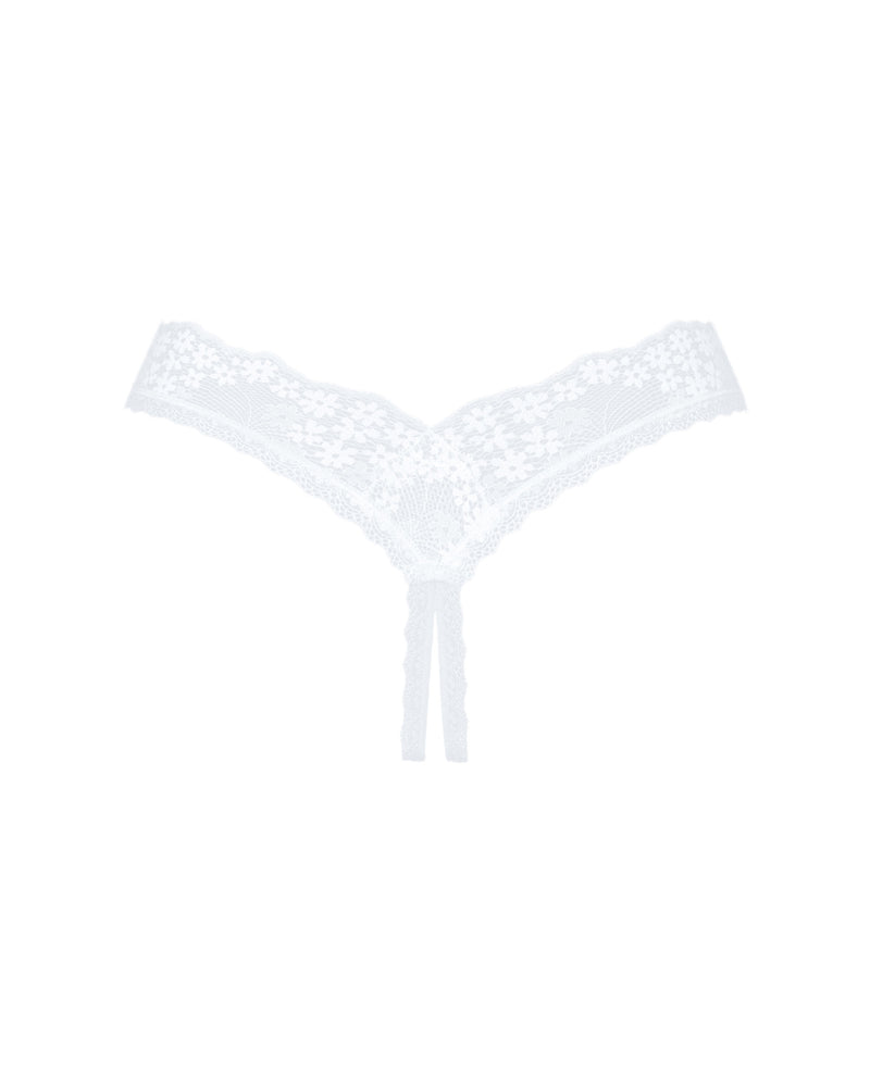 Obsessive Heavenlly Crotchless Panty Thong White