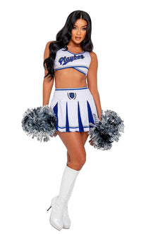 Roma X Playboy Sexy Cheer Squad Cheerleader Costume Top Skirt Pom Poms Set