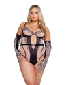 Roma Confidential Playboy Bunny Kiss Teddy Underwire Cups Black/Nude Queen-Rebel Romance