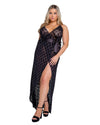 Roma Confidential Playboy Bunny Noir Slip Gown Black Queen Plus Size-Rebel Romance