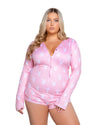 Roma Confidential Playboy Slumber Bunny Romper Pink Queen Plus Size-Rebel Romance