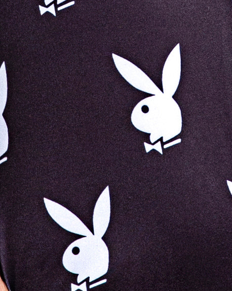 Roma Confidential Playboy Slumber Bunny Romper Black/White