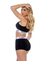 Playboy Bunny Sport Lounge Bralette Bra Set Jersey Knit Black-Rebel Romance