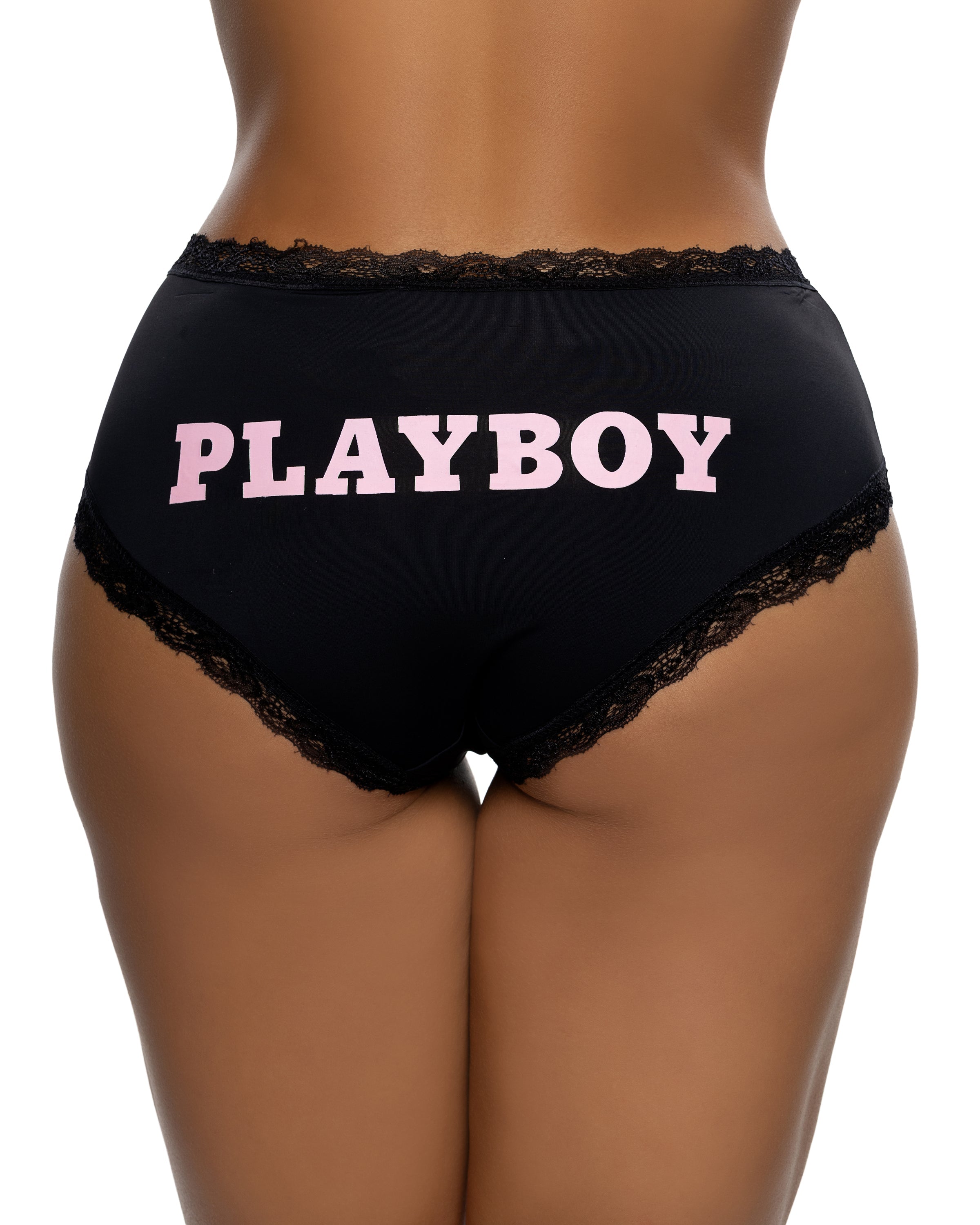 Playboy Ultra Soft Panty Black/Pink
