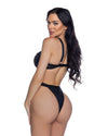 Bunny Beach One Piece Swimsuit Diamante Rhinestones Logo Black