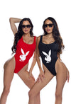 Bunny Icon One Piece Swimsuit Red or Black