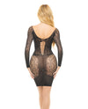 Pink Lipstick Animal Inside Chemise Bodystocking Black