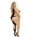 Pink Lipstick Lingerie Queen Show You How Cut Out Bodystocking Black