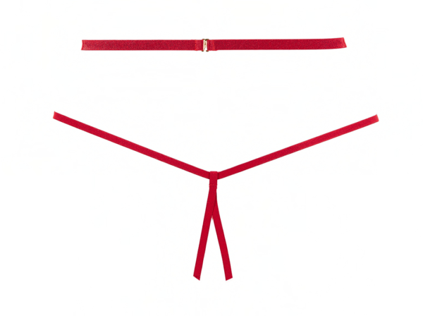 Allure Lingerie Margot Bralette & Crotchless Panty Set Red