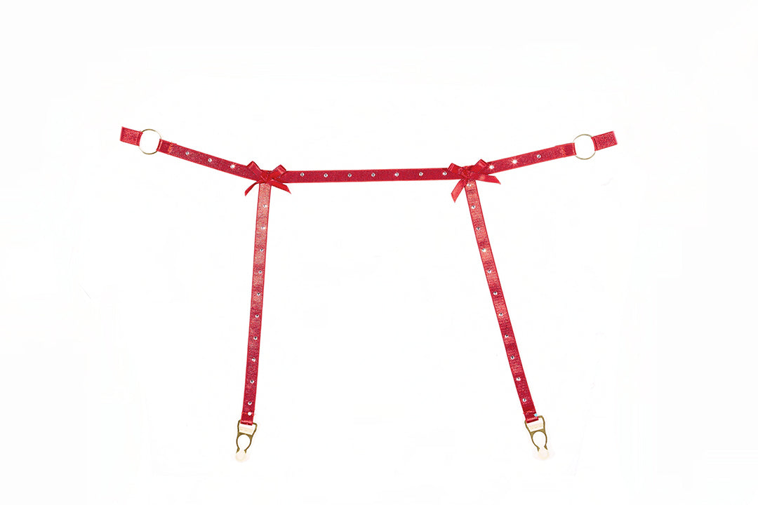Allure Lingerie Ashley Garter & Panty Set Red