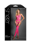 Fantasy Lingerie Sheer Sweet Revelation Bodystocking & G-string Neon Pink