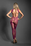 Fantasy Lingerie Sheer Endless Embrace Crotchless Bodystocking Magenta