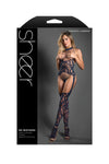 Fantasy Lingerie Sheer No Mistakes Crotchless Teddy Bodystocking Navy