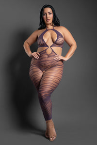 Sheer Set Me Free Footless Open Crotch Bodystocking