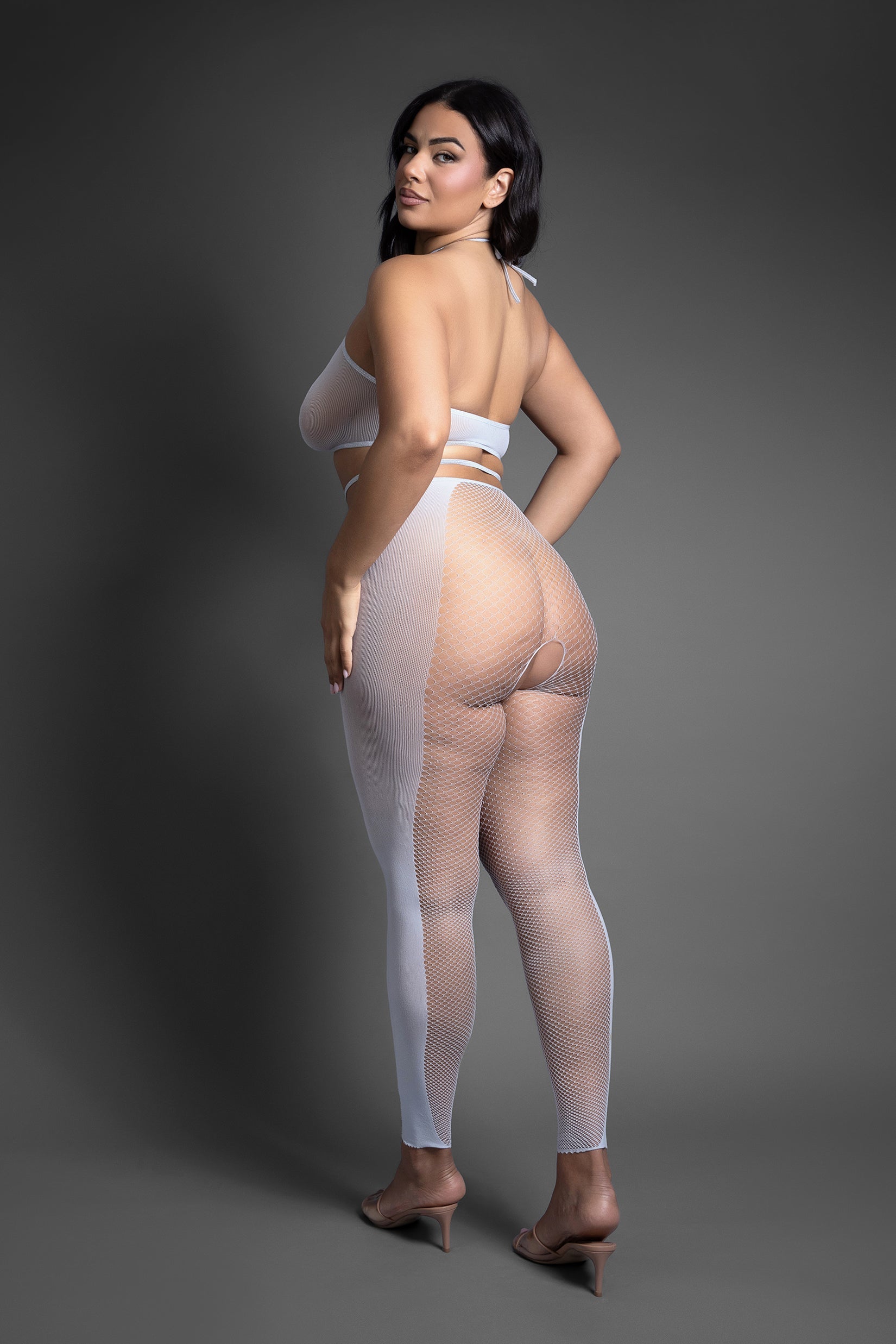 Queen Sheer Pull Me Closer 2pc Bodystocking Set