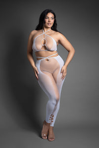 Queen Sheer Pull Me Closer 2pc Bodystocking Set