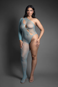 Queen Sheer Off Balance Asymmetrical Bodystocking