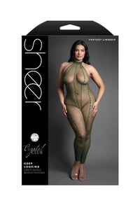 Queen Sheer Keep Looking Crotchless Bodystocking