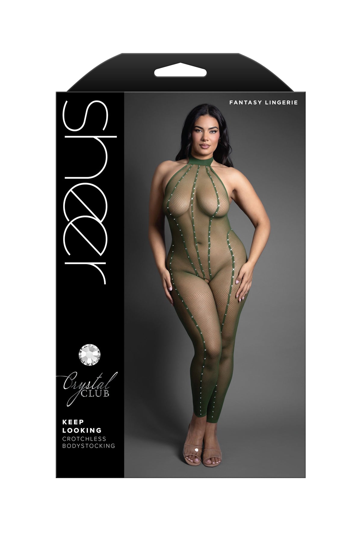 Queen Sheer Keep Looking Crotchless Bodystocking