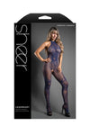 Fantasy Lingerie Sheer Legendary Crotchless Bodystocking Navy Dragon