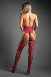 Fantasy Lingerie Sheer Pretty Poison Crotchless Teddy Bodystocking Snake
