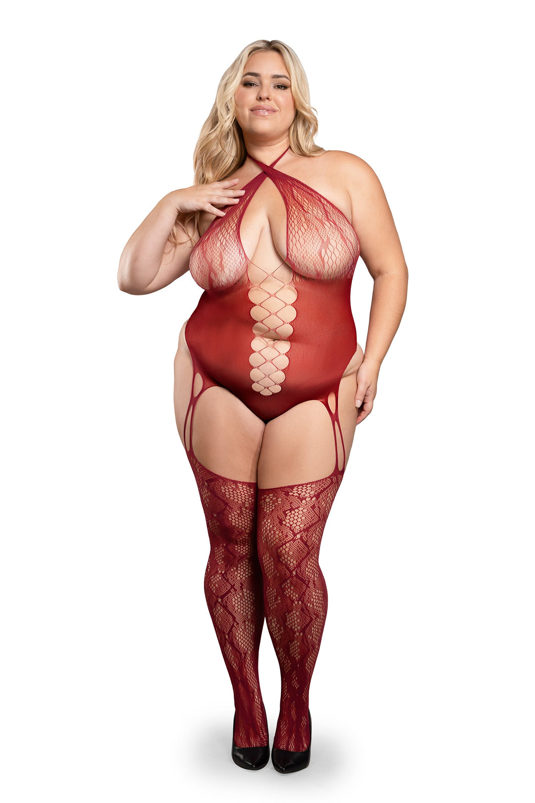 Fantasy Lingerie Sheer Pretty Poison Crotchless Teddy Bodystocking Snake Queen