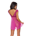 Playful Stretch Lace Top Flyaway Babydoll Berry Pink
