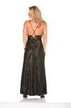 Shirley of Hollywood Luxurious Lace Satin Long Gown Slip Black