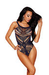 Shirley of Hollywood Chevron Pattern Teddy Navy