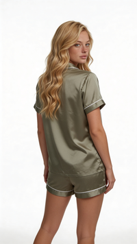 Beautiful Satin PJ Set with Piping
