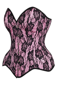 Top Drawer 5 PC Premium Boudoir Bunny Corset Costume Pink