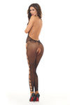 Rene Rofe Love Stroke Stones Heart Bodystocking and G-String Black