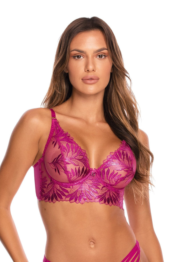 Axami Embroidery Longline Bra Brilliance Pink Shimmer