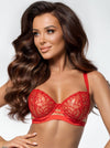 Axami 10541 Sheer Embroidery Unlined Bra Red Just Like Heaven