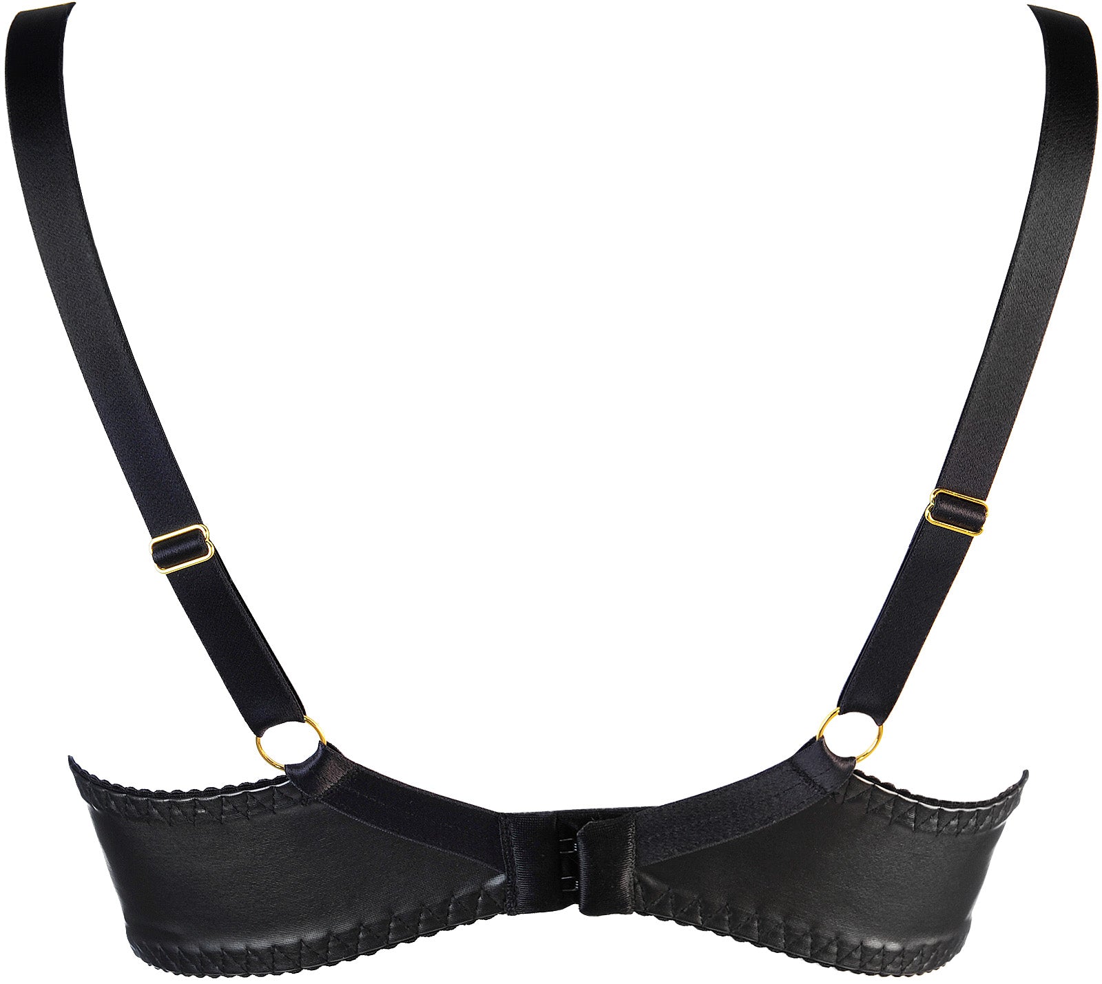 Axami Balconette Latex Bra Gold Zippers