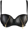Axami Balconette Latex Bra Gold Zippers