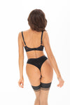 Axami Sheer Stripe Unlined Bra On the Clouds Nude/Black
