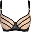 Axami Sheer Stripe Unlined Bra On the Clouds Nude/Black