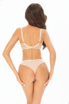 Axami Sheer Stripe Unlined Bra Beige