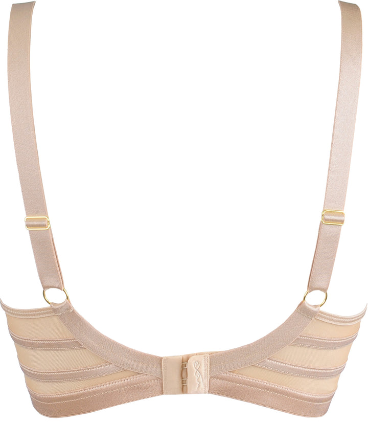 Axami Sheer Stripe Unlined Bra Beige