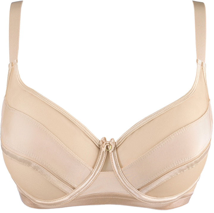 Axami Sheer Stripe Unlined Bra Beige