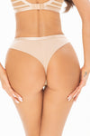 Axami Sheer Stripe Brazilian Thong Beige