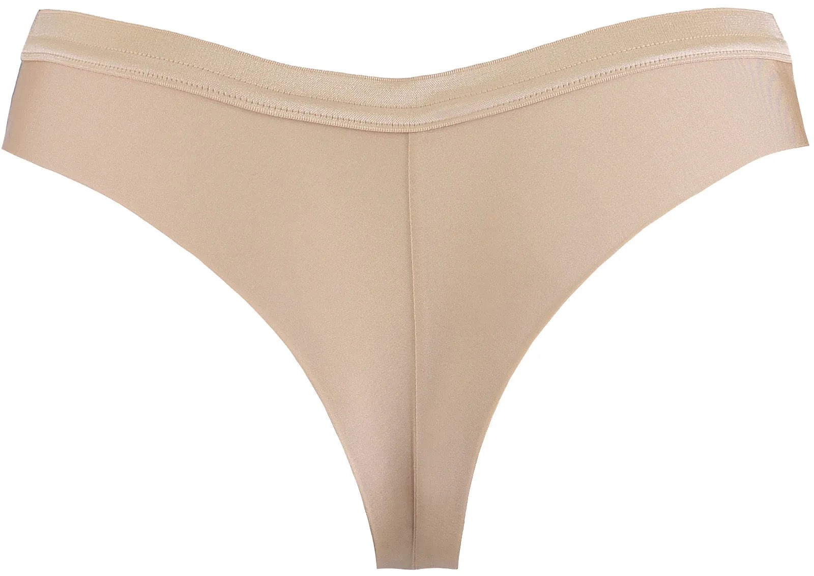 Axami Sheer Stripe Brazilian Thong Beige