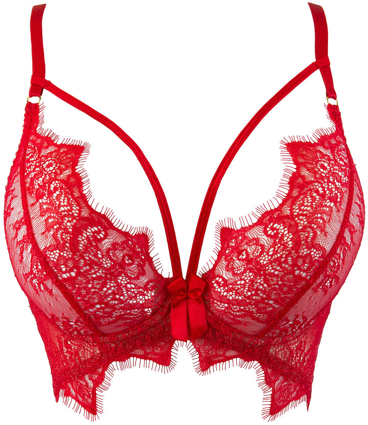 Axami 9581 Summer Love Lace Longline Bra Red