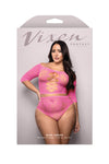 Fantasy Lingerie Vixen Wide Awake Rhinestone Top & Panty Set Pink Queen