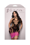 Fantasy Lingerie Vixen Ready Or Not Ombré Halter Dress Black/Pink Queen