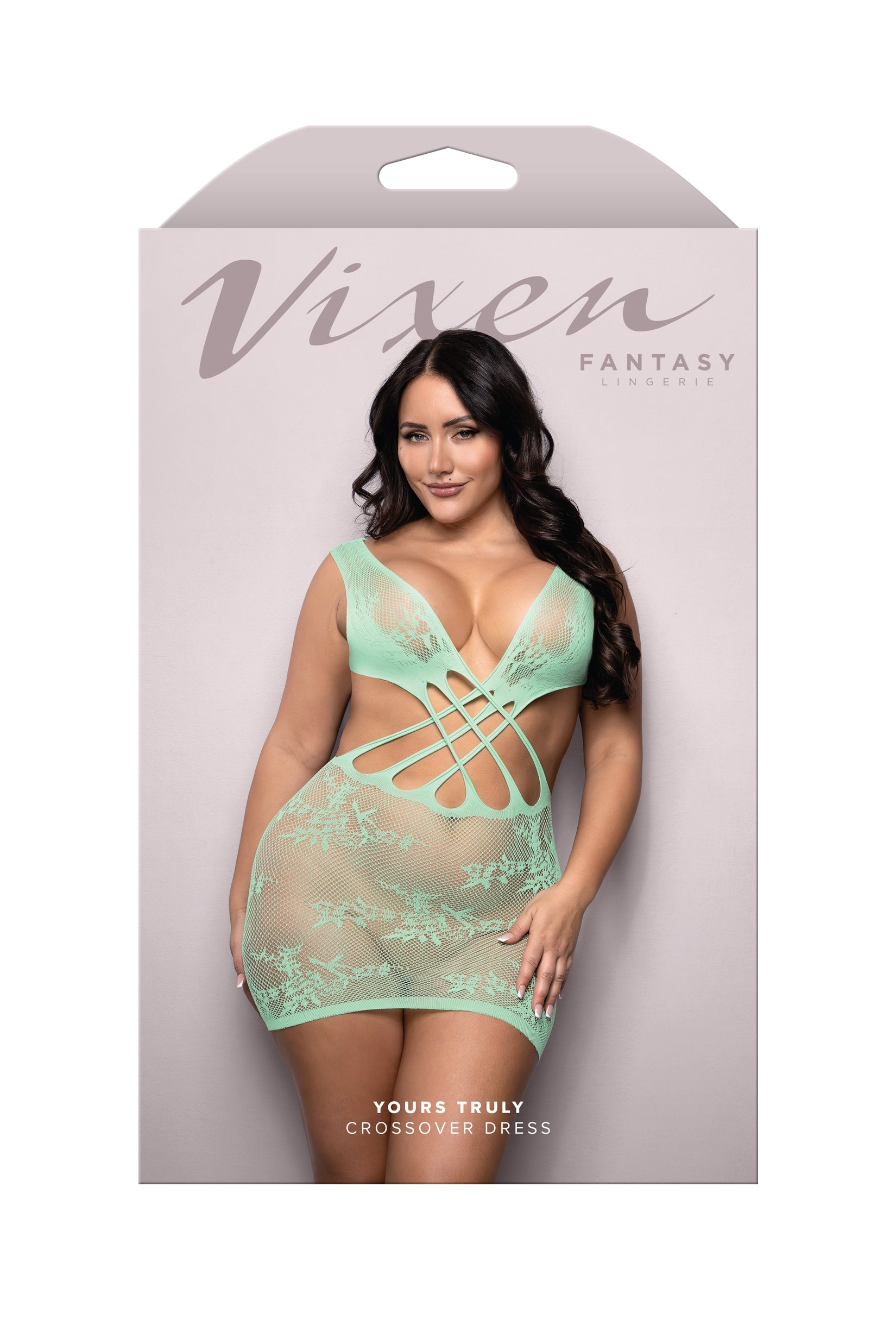 Fantasy Lingerie Vixen Yours Truly Crossover Dress Seaglass Green Queen