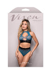 Fantasy Lingerie Vixen Deep Dive Ombré Top & Panty Set Black/Blue