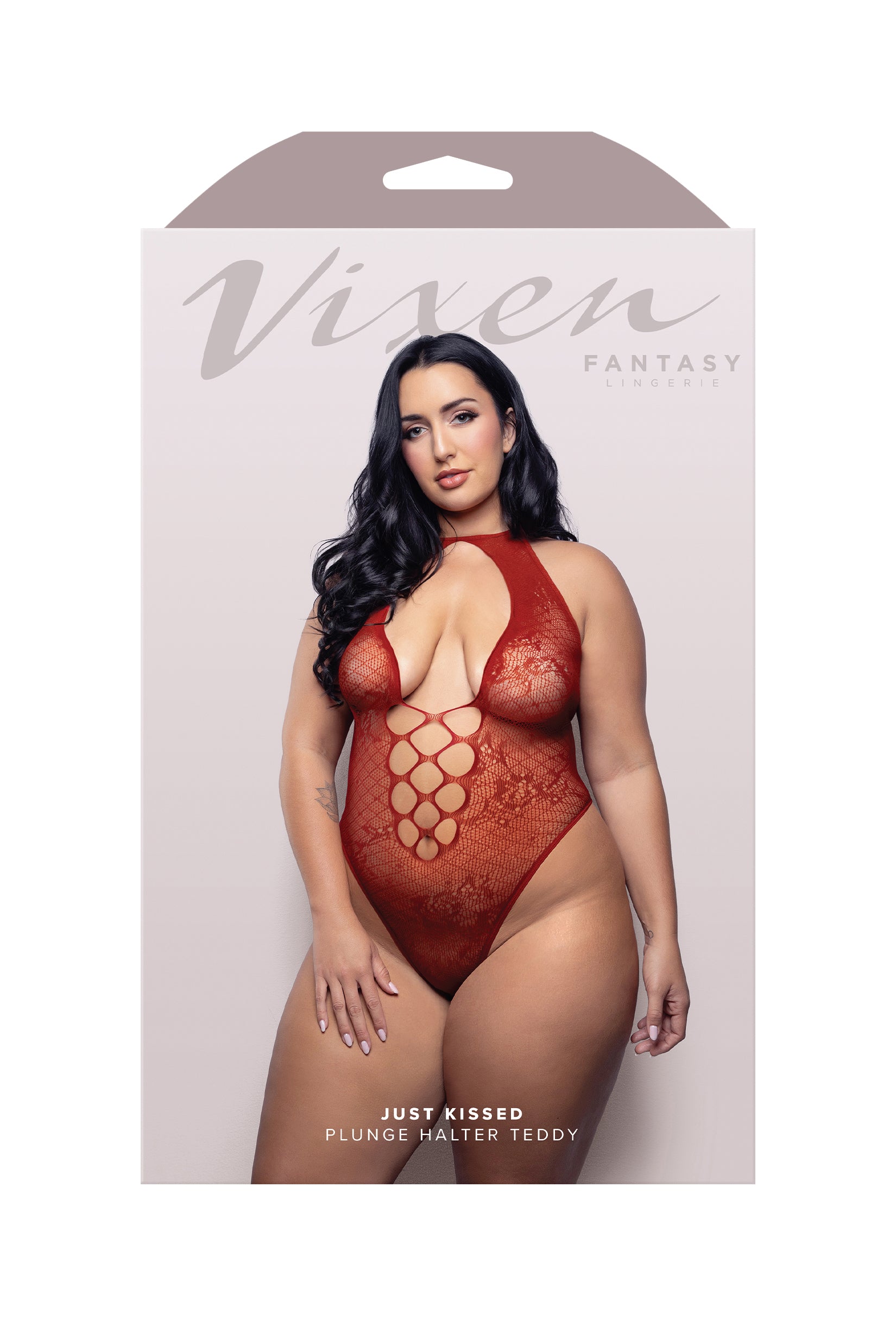 Vixen Just Kissed Plunge Halter Teddy