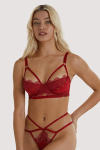 Wolf & Whistle Iris Slider Red Balcony Bra